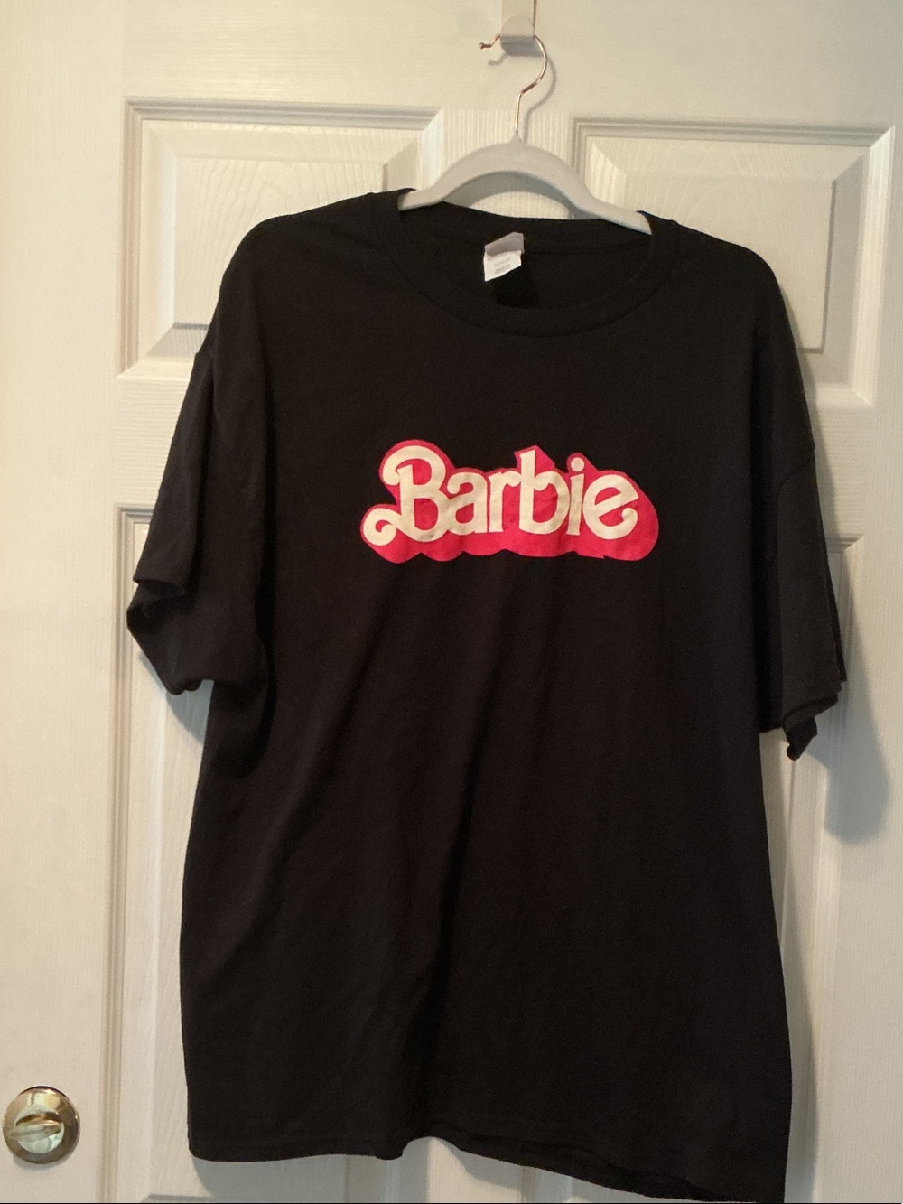 Barbie Black T-Shirt with Pink & Cream Logo